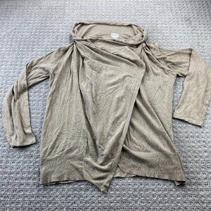 Motherhood Nursing Wear Wrap Around Button Shirt Long Sleeve Brown Women L/XL